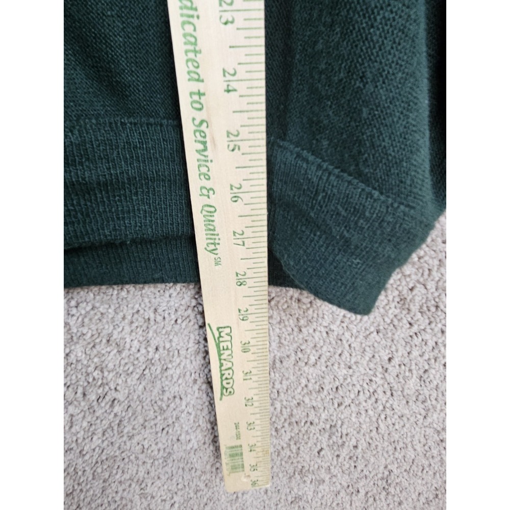 Vintage Izod Green V Neck Knit Preppy Sweater Men's Small Made USA Grandpacore - Picture 5 of 12